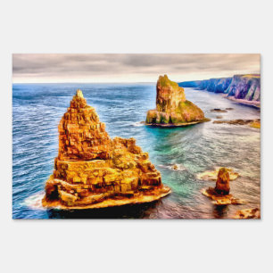 Stacks of duncansby Scotland painting Sign