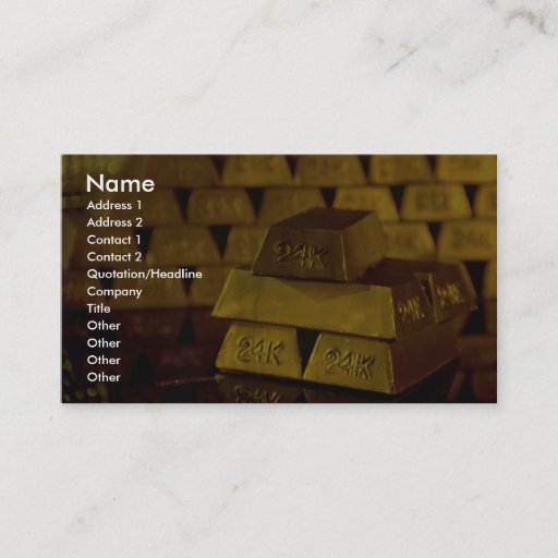 Customizable Stacks of gold bars business card templates