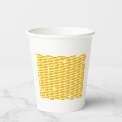 Stacks Of Gold Coins Paper Cups