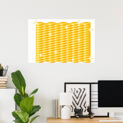 Stacks Of Gold Coins Poster