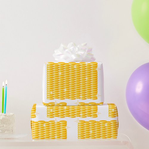 Stacks Of Gold Coins Wrapping Paper