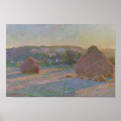 Stacks of Wheat Claude Monet Poster