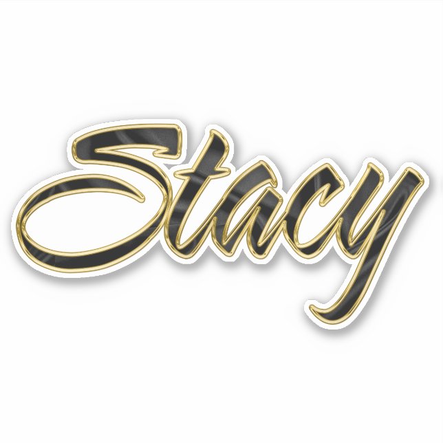 Stacy black gold lettering sticker sticker (Front)