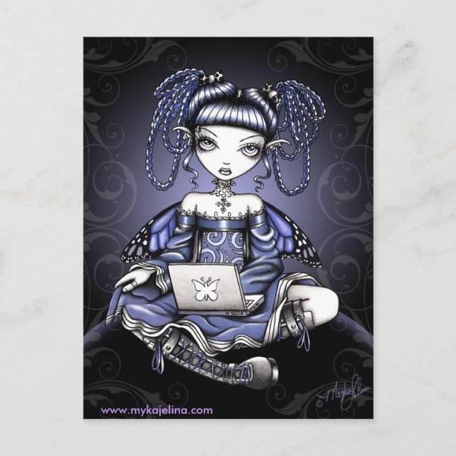 Stacy Midnight Surfing LapTop Fairy Postcard (Front)