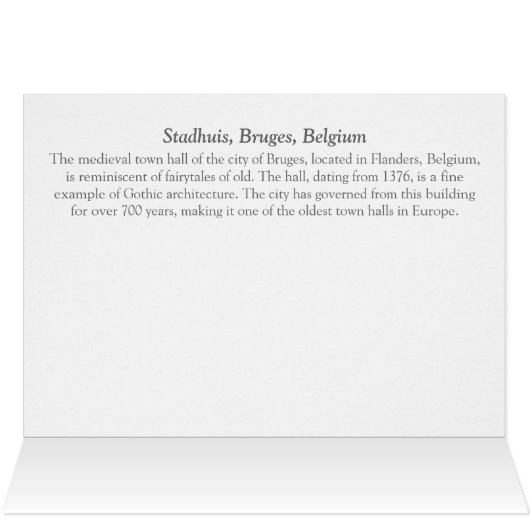 Stadhuis Bruges Belgium Fairytale Photograph (Inside Horizontal (Top))