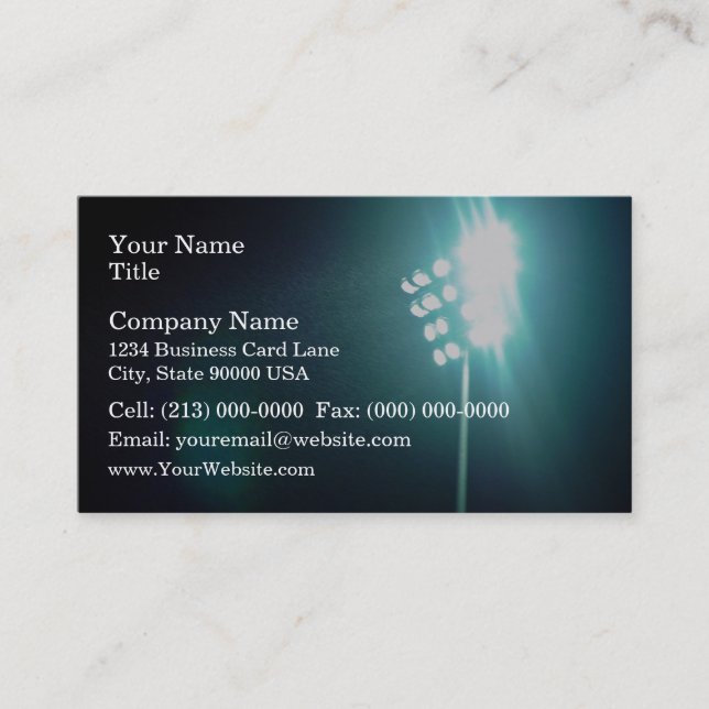 Stadium lights business card (Front)