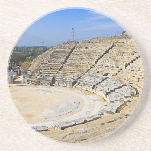 Stadium Ruins in Ephesus Turkey Round Coaster