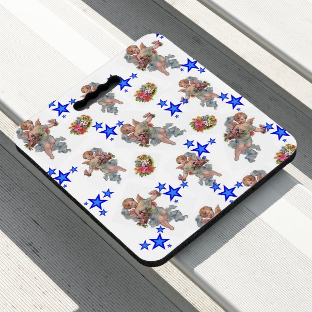 Stadium Seat Cushion Angel Blue Star (In Situ)