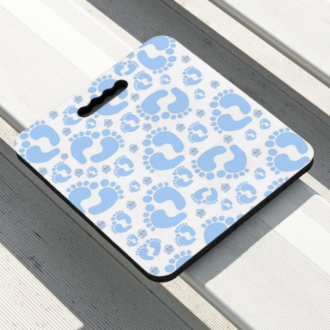 Stadium Seat Cushion Baby Blue Feet Elephants (In Situ)