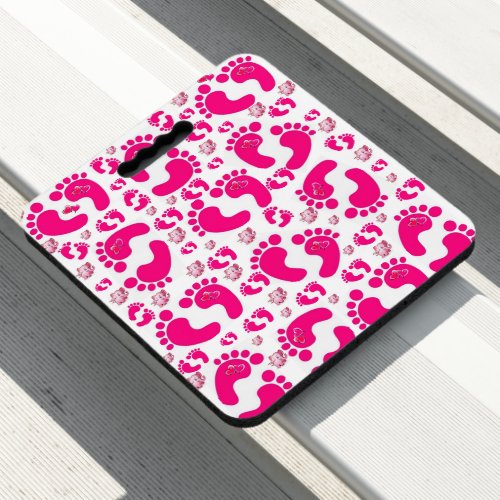 Stadium Seat Cushion Baby Feet Pink Elephants