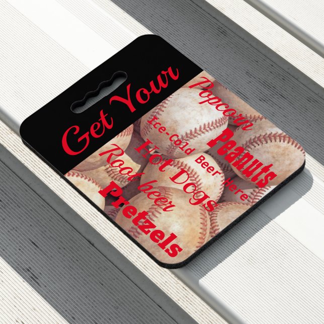 Stadium Seat Cushion-Baseball Get Your Popcorn... (In Situ)
