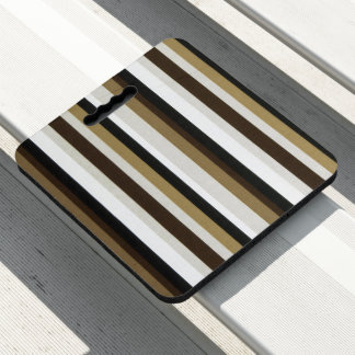 Stadium Seat Cushion Brown & White Stripe