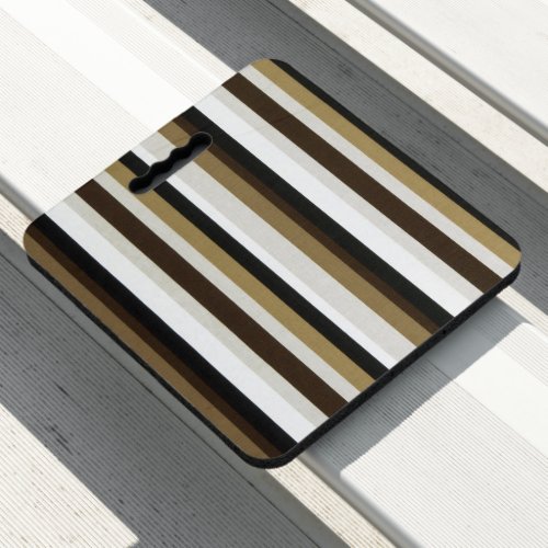 Stadium Seat Cushion Brown & White Stripe