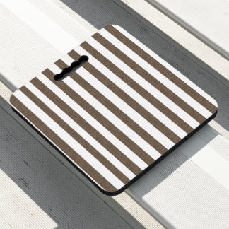 Stadium Seat Cushion Brown & White Stripe