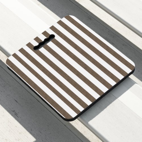 Stadium Seat Cushion Brown & White Stripe
