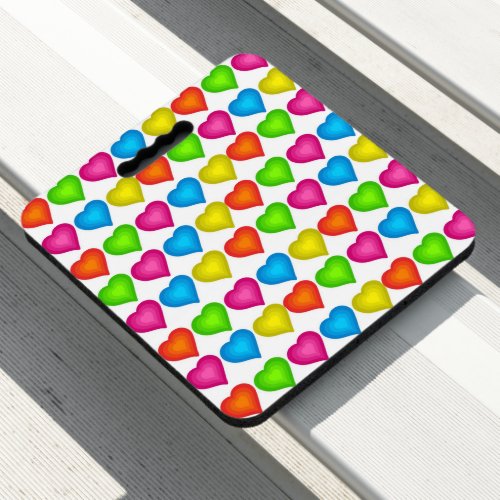 Stadium Seat Cushion Colorful Hearts