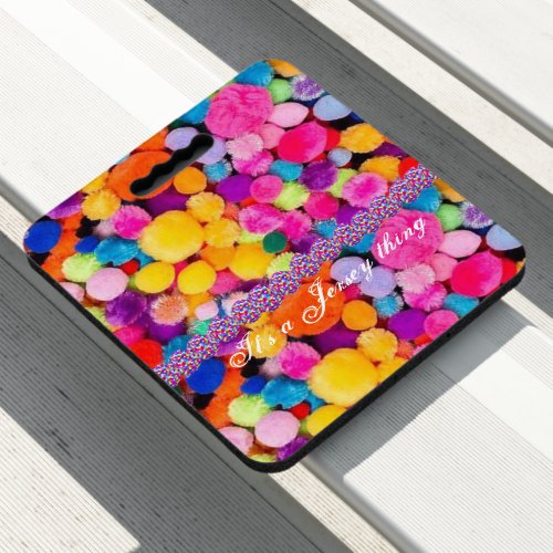 Stadium Seat Cushion Colorful Pom Poms Jersey