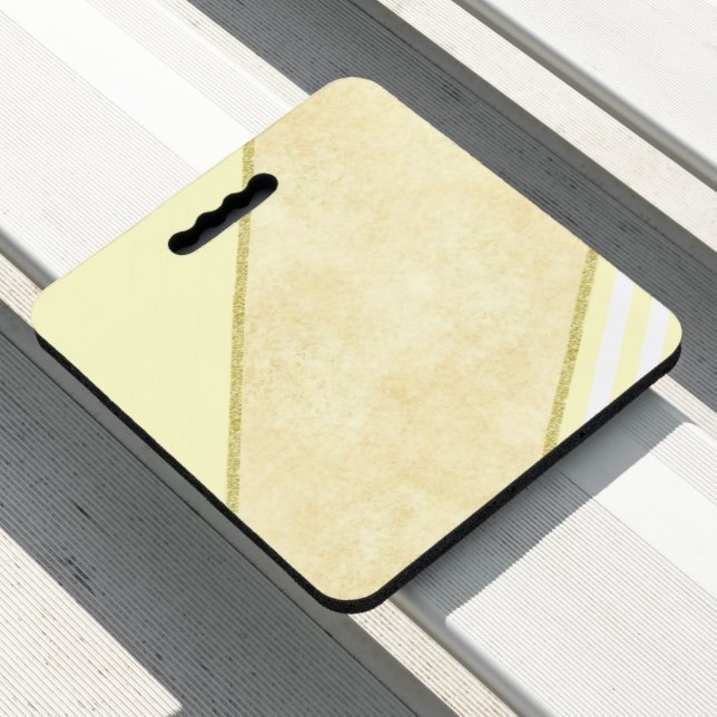 Stadium Seat Cushion Gold Stripe Beige (In Situ)