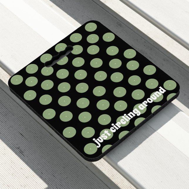 Stadium Seat Cushion Green Circles Circling Around (In Situ)