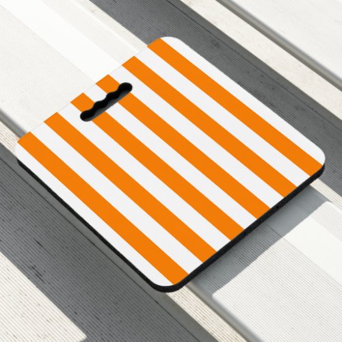 Stadium Seat Cushion Orange & White Stripe