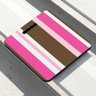 Stadium Seat Cushion Pink Brown & White Stripe