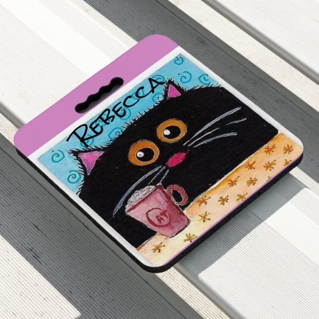 Stadium Seat Cushion Whimsical Cat (In Situ)