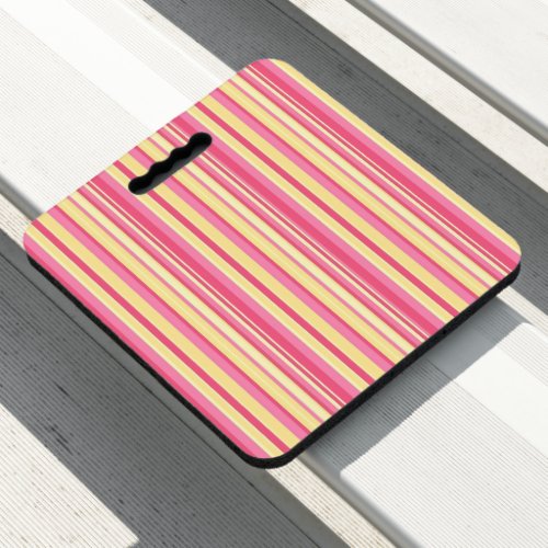Stadium Seat Cushion Yellow & Pink Stripe