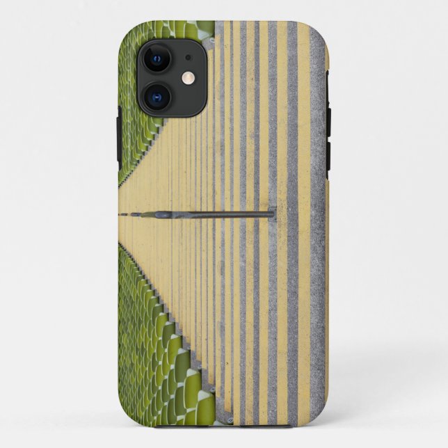 Stadium stairway between rows of green seats Case-Mate iPhone case (Back)