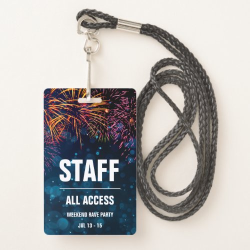 Staff All Access Event Pass  Fireworks Finale Badge