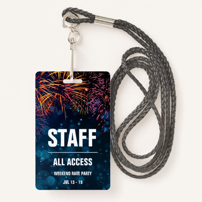 Staff All Access Event Pass | Fireworks Finale Badge (Front with Lanyard)