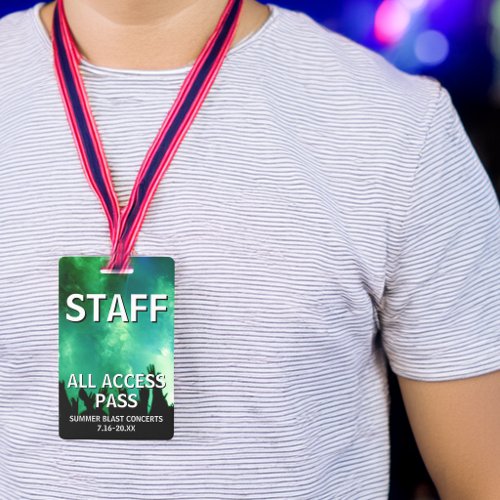 STAFF All Access Pass Concert Event Badge
