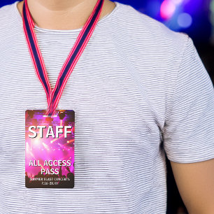 STAFF All Access Pass Concert Event Badge