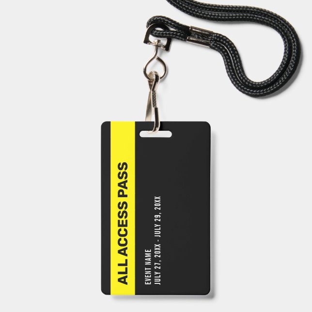 Staff All Access Pass Event ID Badge | Zazzle