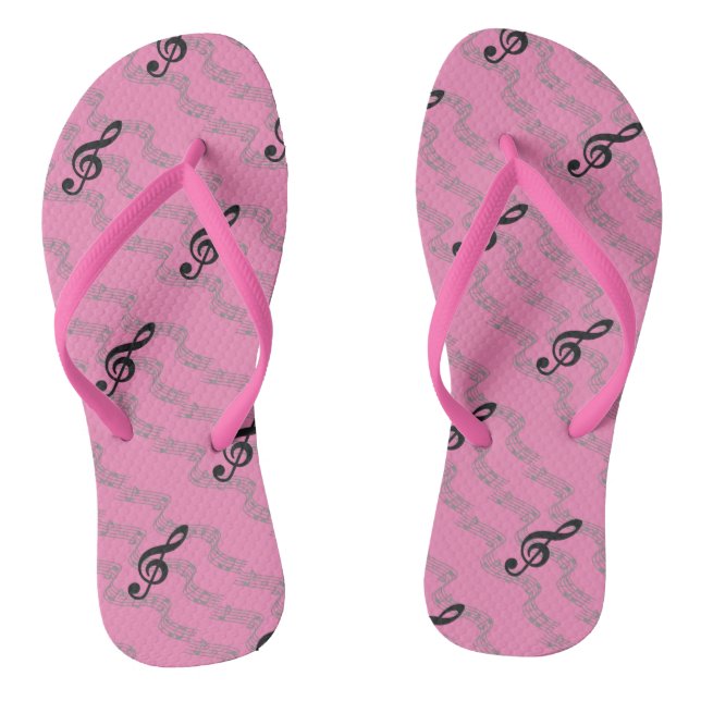 Staff and Treble Clef Flip Flops (Footbed)