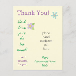 Staff appreciation week hand sanitizer gift card