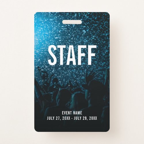 Staff Backstage Pass Event Photo ID Badge