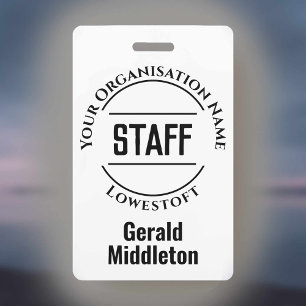 Staff Badge. Member of Staff Official Badge