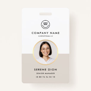 Staff Company Employee ID Sand Photo Badge