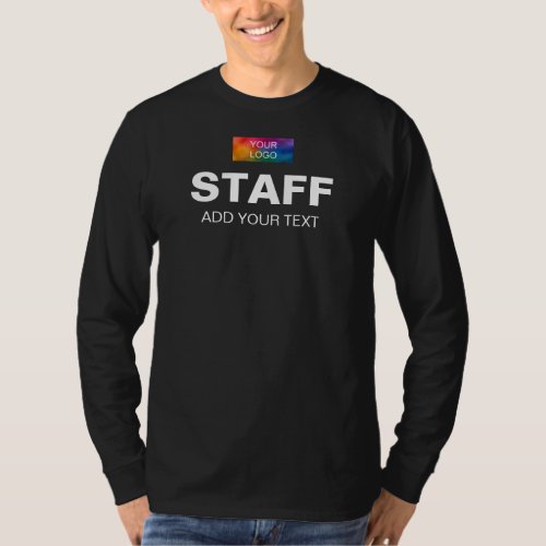 Staff Company Logo Text Mens Long Sleeve T_Shirt