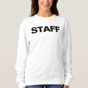 Staff Crew Front And Back Print Womens White Sweatshirt