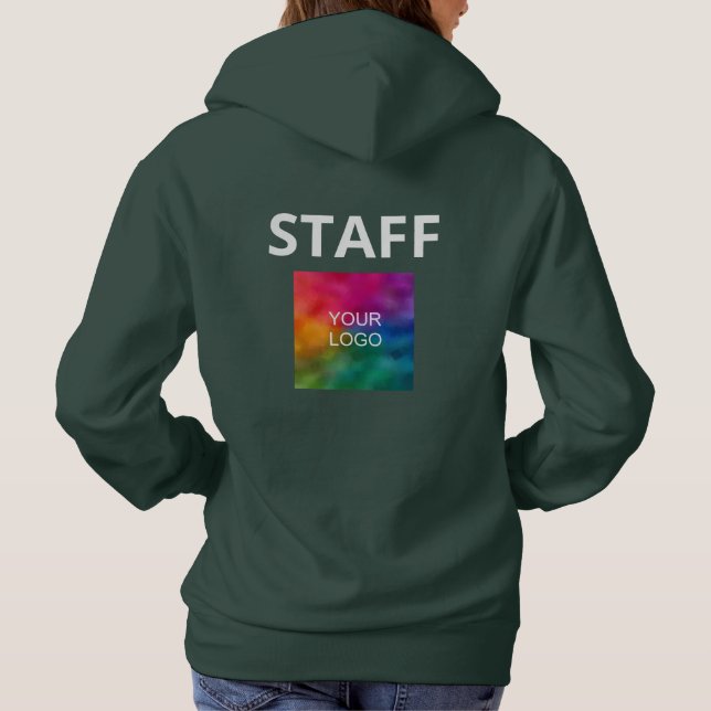 Staff Crew Member Company Logo Here Womens Hoodie (Back)