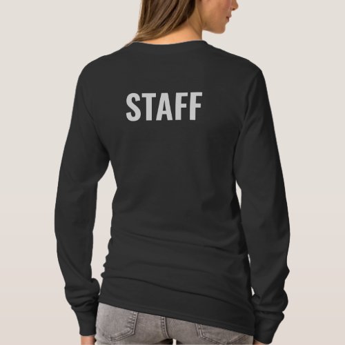 Staff Crew Member Womens Long Sleeve Black T_Shirt