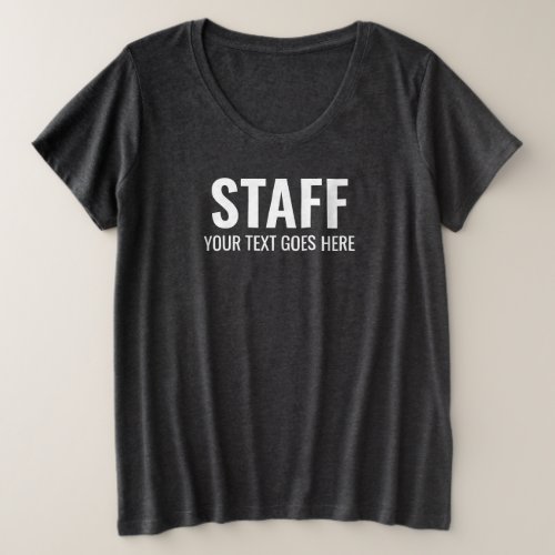 Staff Crew Team Member Double Sided Print Womens Plus Size T_Shirt