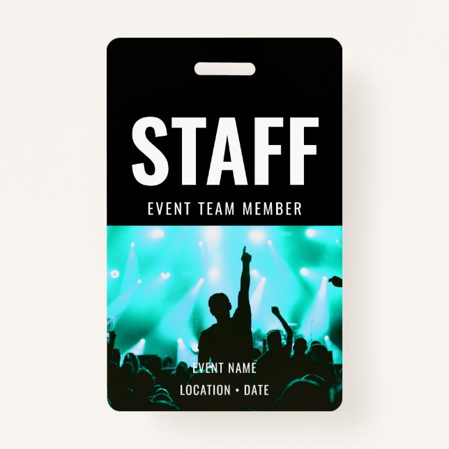 Staff Custom Event or Concert Name  Badge (Front)