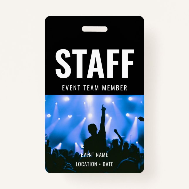Staff Custom Event or Concert Name  Badge (Front)