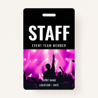 Staff Custom Name All Access Pass ConcertStaff Cus Badge