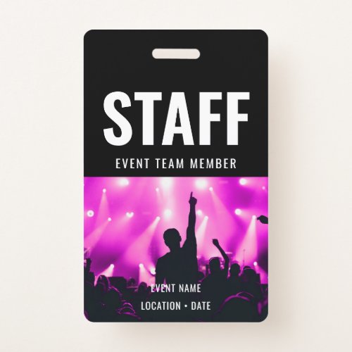 Staff Custom Name All Access Pass ConcertStaff Cus Badge