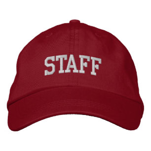 Staff Embroidered Baseball Hat / Cap - Red