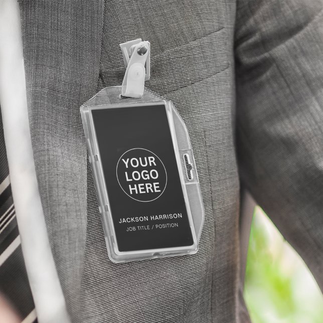 Staff Employee ID Professional Business Logo Black Badge (Creator Uploaded)