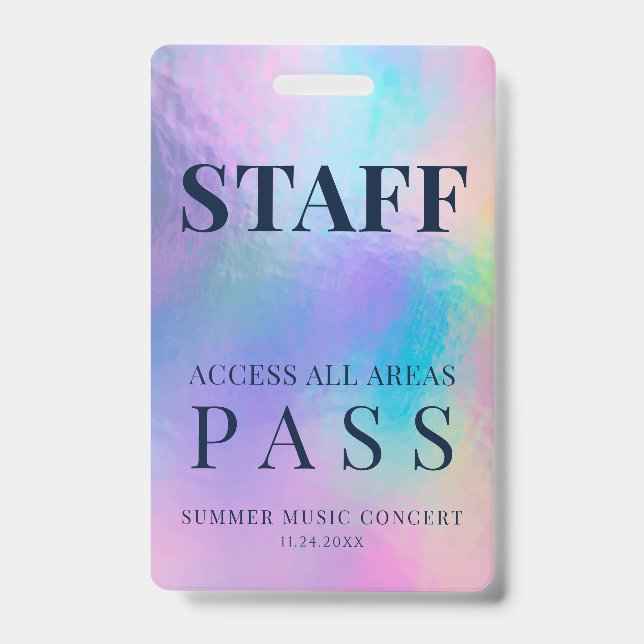 Staff Employee Pass Holographic Event Badge (Front)